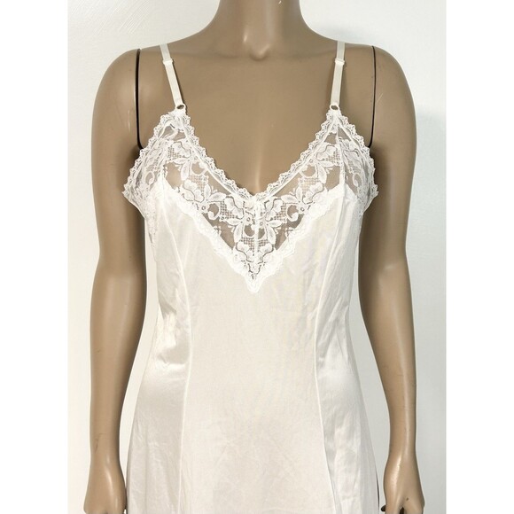 VTG Maidenform Something Special Nylon Full Slip Size 36 White Lace ILGWU USA - Picture 2 of 8